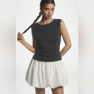 Euc Anthropologie bubble twofer mini dress size medium black white